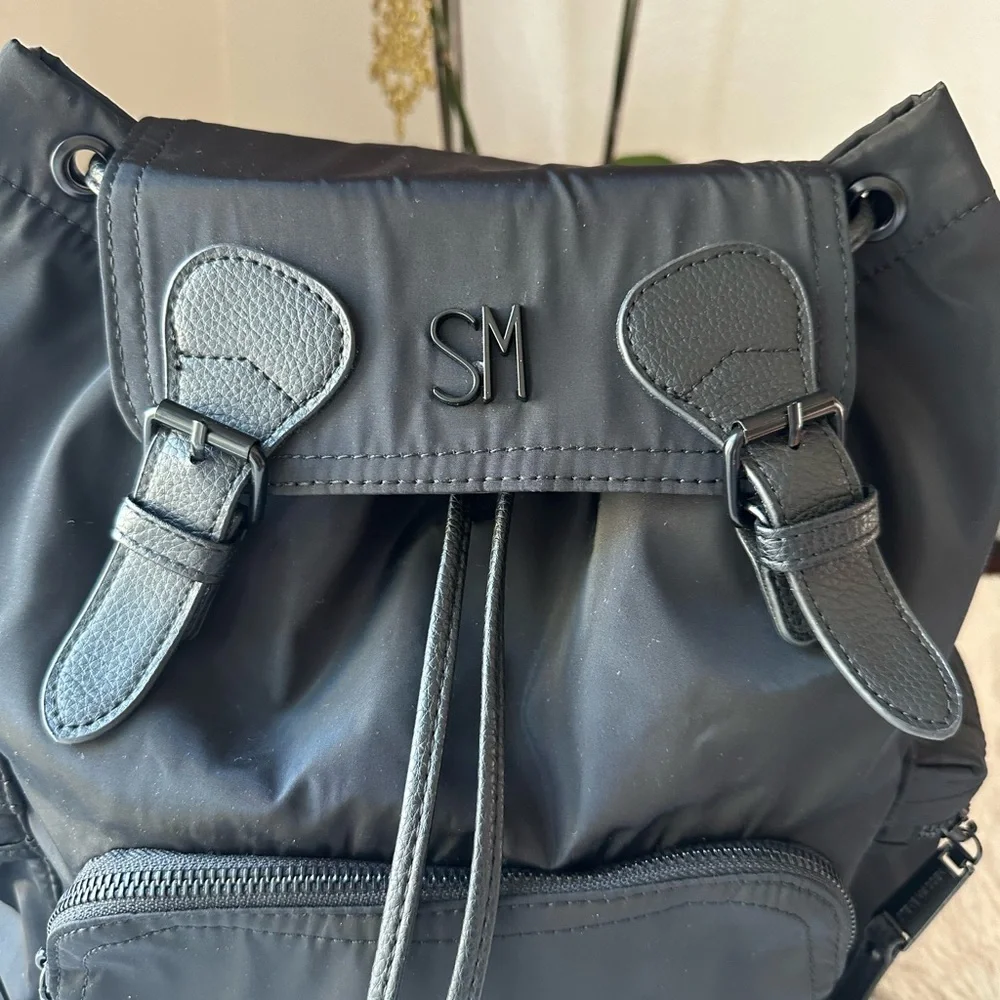Steve Madden Black Backpack with Buckle Detail